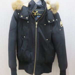 Moose Knuckles Gold Edition Parka Black Medium - Fur Hood, Gold Hardware